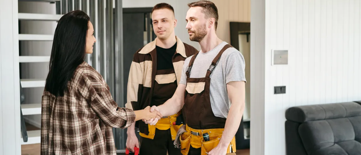 Image of a vendor working on property maintenance for Solved Property Management.